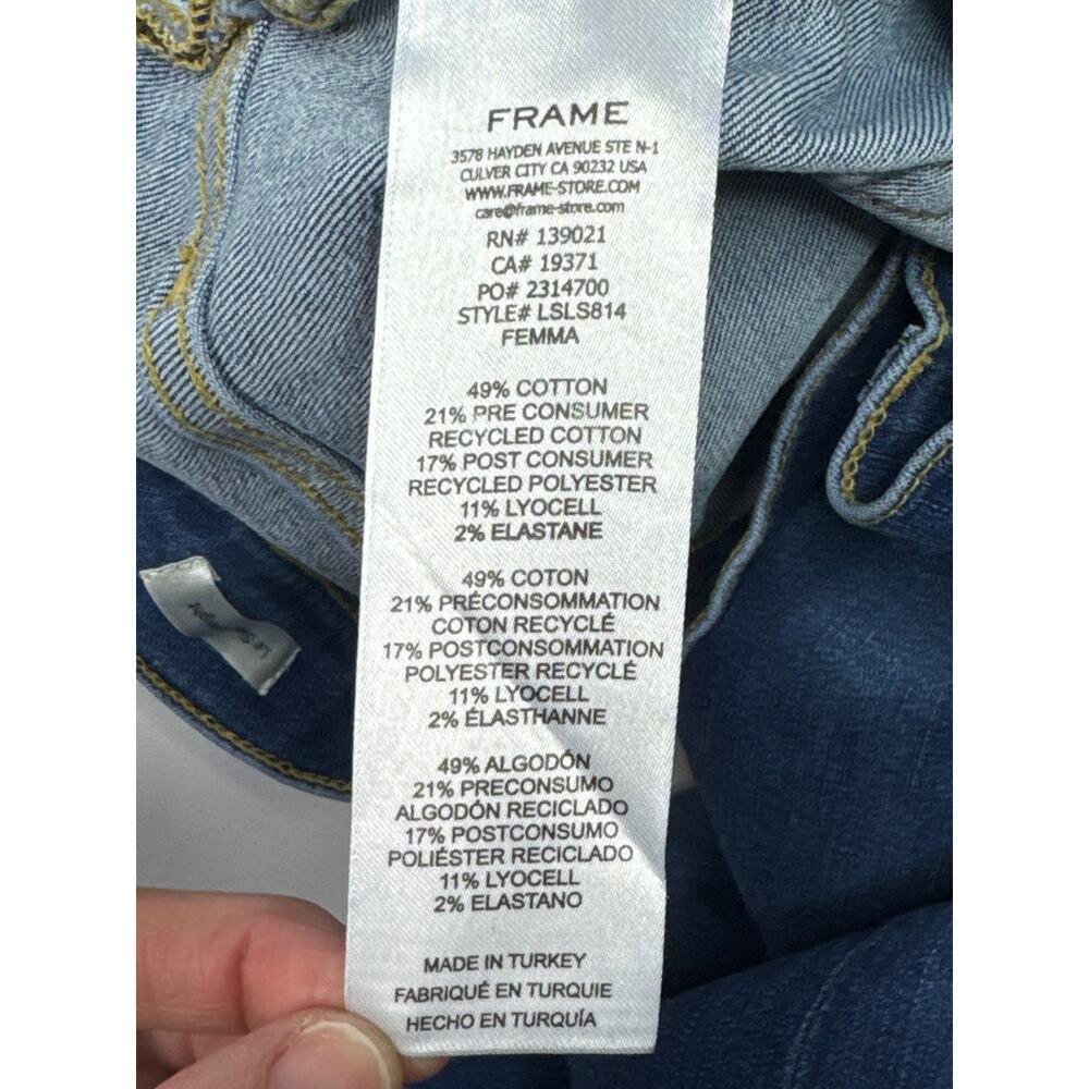 FRAME Women's Le Sleek Straight Blue Denim Jeans - Size 33 (36x27)* - Picture 5 of 5